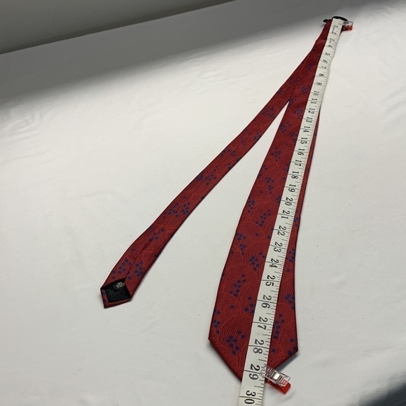 Leishman 100% Silk Neck Tie NWOT Colour Burgundy/Blue - Picture 4 of 5